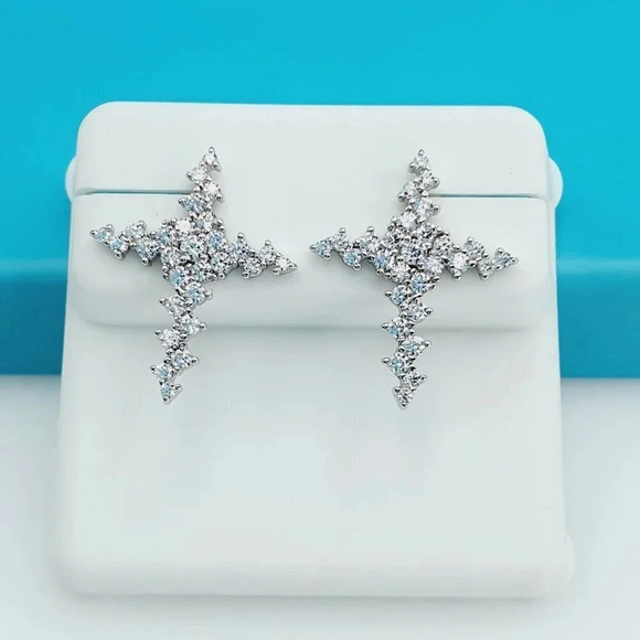 "925 Sterling Silver CZ Beautiful Earrings for Women, 1USPAR4117 - Picture 1 of 11